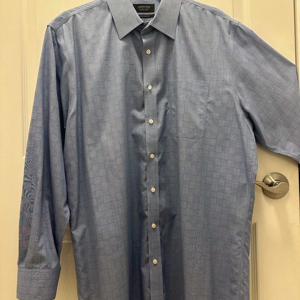 Nordstrom Traditional Fit Blue Dress Shirt